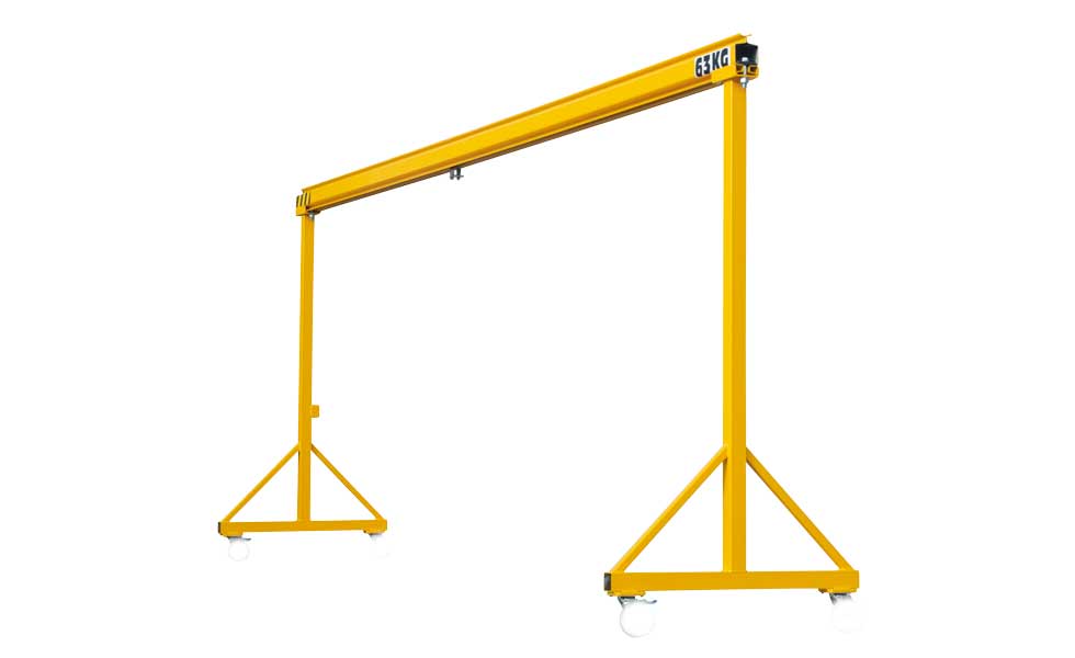 Workshop handling steel gantry crane for manual or electric hoist