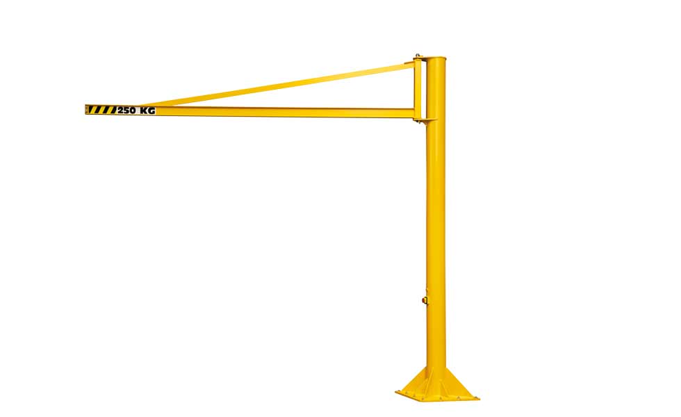 270° rotating overbraced pillar jib crane